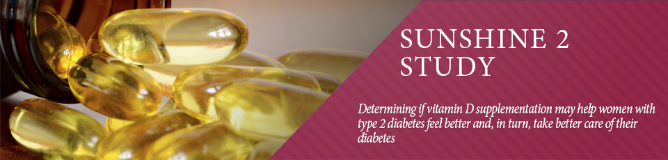 Determining if vitamin D supplementation may help women with type 2 diabetes feel better and, in turn, take better care of their diabetes